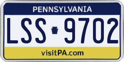 PA license plate LSS9702