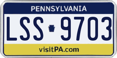 PA license plate LSS9703
