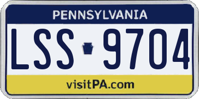 PA license plate LSS9704