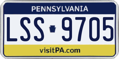 PA license plate LSS9705