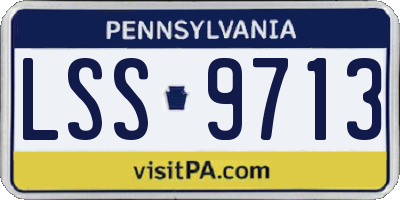 PA license plate LSS9713
