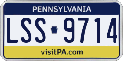 PA license plate LSS9714
