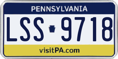 PA license plate LSS9718