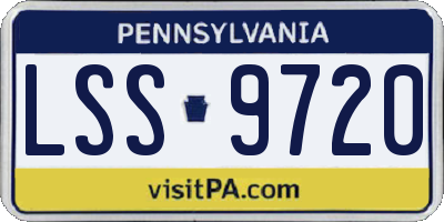 PA license plate LSS9720