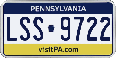 PA license plate LSS9722