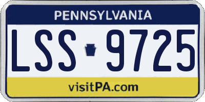 PA license plate LSS9725