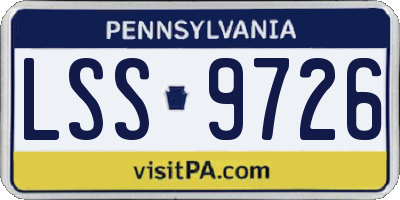 PA license plate LSS9726