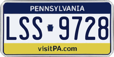 PA license plate LSS9728