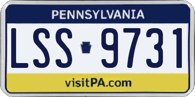 PA license plate LSS9731