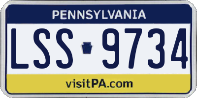 PA license plate LSS9734
