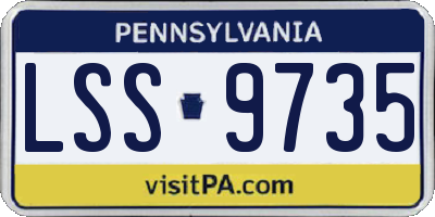 PA license plate LSS9735