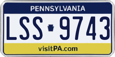 PA license plate LSS9743