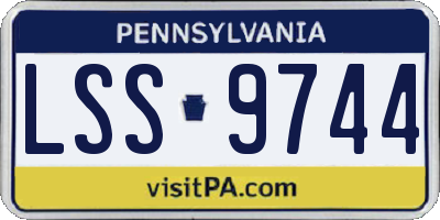 PA license plate LSS9744