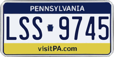 PA license plate LSS9745