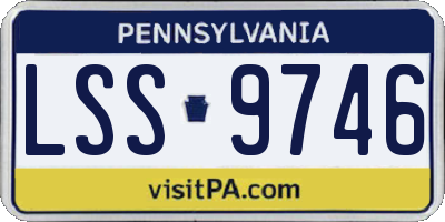 PA license plate LSS9746