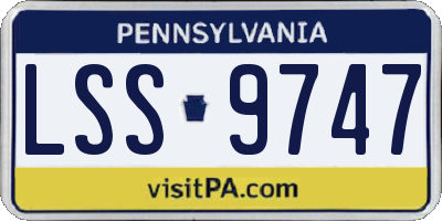 PA license plate LSS9747
