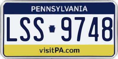 PA license plate LSS9748