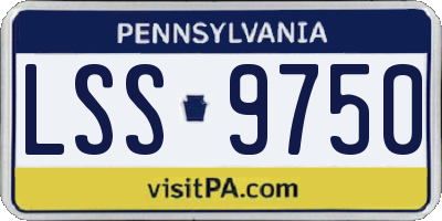 PA license plate LSS9750
