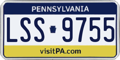 PA license plate LSS9755