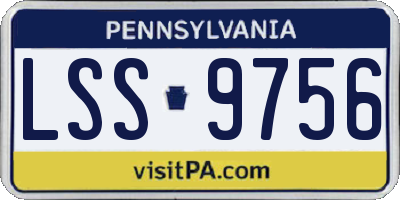 PA license plate LSS9756