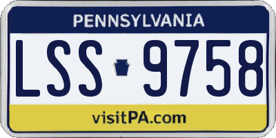 PA license plate LSS9758