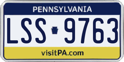 PA license plate LSS9763