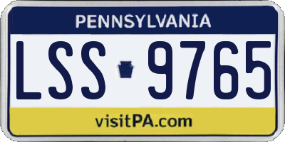 PA license plate LSS9765