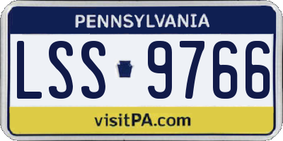PA license plate LSS9766