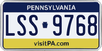 PA license plate LSS9768