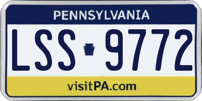PA license plate LSS9772