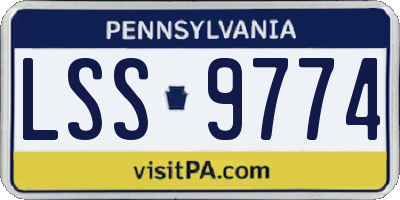 PA license plate LSS9774