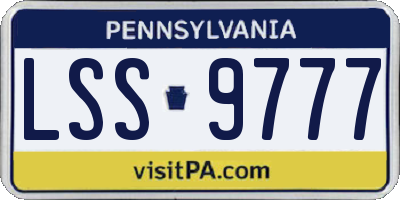 PA license plate LSS9777