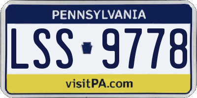 PA license plate LSS9778
