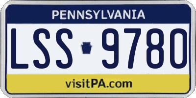 PA license plate LSS9780