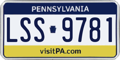 PA license plate LSS9781