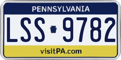 PA license plate LSS9782