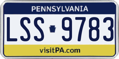 PA license plate LSS9783
