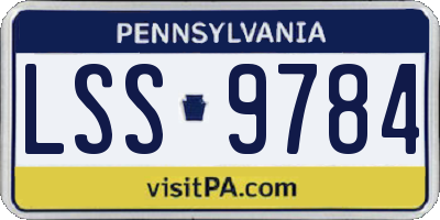 PA license plate LSS9784