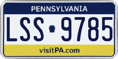 PA license plate LSS9785