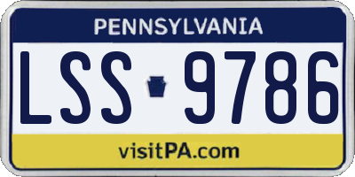 PA license plate LSS9786