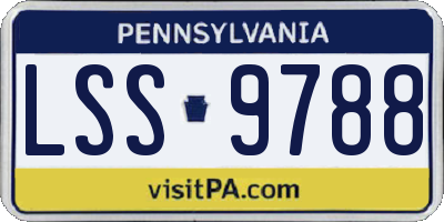 PA license plate LSS9788