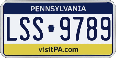 PA license plate LSS9789