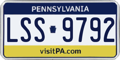PA license plate LSS9792