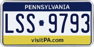 PA license plate LSS9793