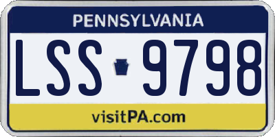 PA license plate LSS9798
