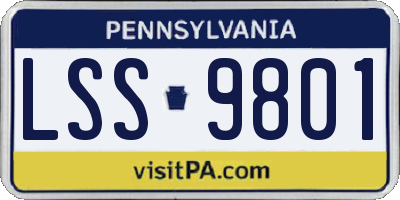 PA license plate LSS9801