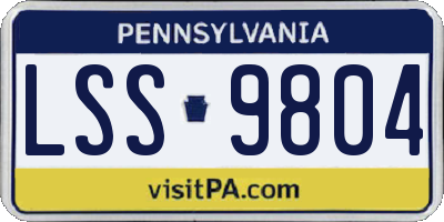 PA license plate LSS9804