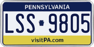 PA license plate LSS9805