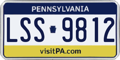 PA license plate LSS9812
