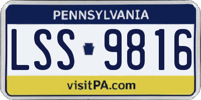 PA license plate LSS9816